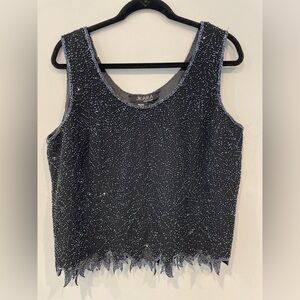 J Kara Black and Silver Beaded Camisole